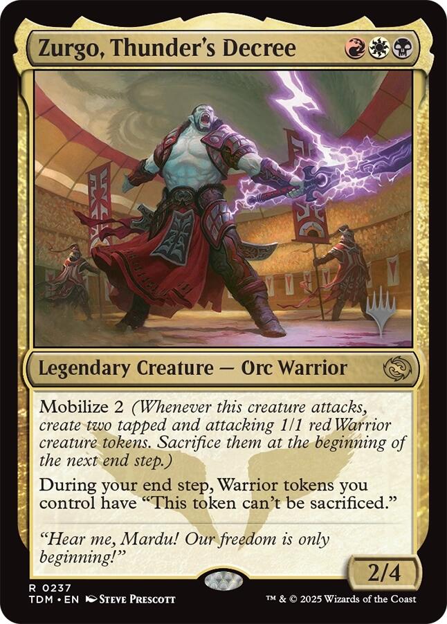 Zurgo, Thunder's Decree [Tarkir: Dragonstorm Promos] | Odin's Place