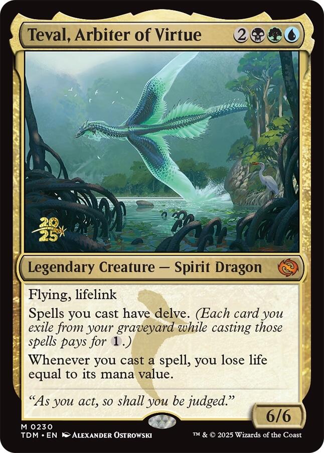 Teval, Arbiter of Virtue [Tarkir: Dragonstorm Prerelease Promos] | Odin's Place