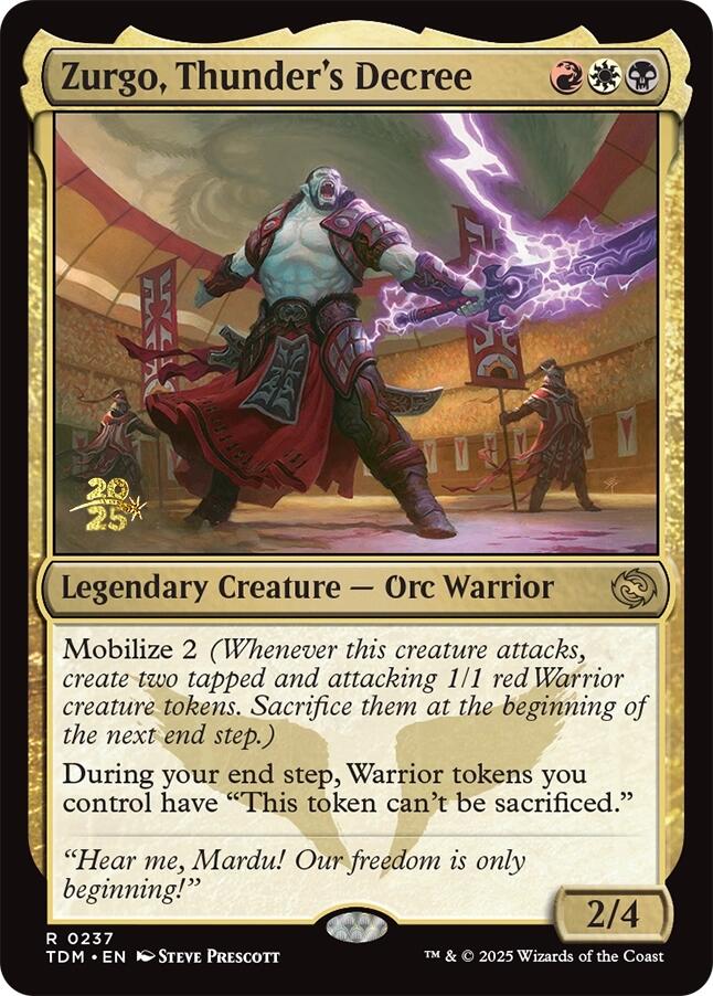 Zurgo, Thunder's Decree [Tarkir: Dragonstorm Prerelease Promos] | Odin's Place
