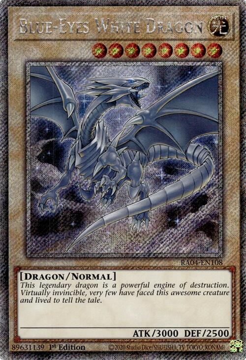 Blue-Eyes White Dragon (8th Art) [RA04-EN108] Platinum Secret Rare | Odin's Place
