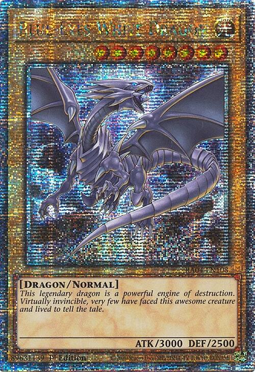 Blue-Eyes White Dragon (8th Art) [RA04-EN108] Quarter Century Secret Rare | Odin's Place
