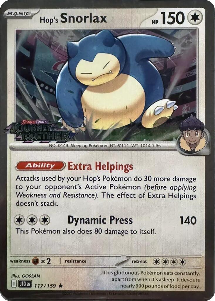 Hop's Snorlax (117/159) (Cosmos Holo) [Scarlet & Violet: Journey Together] | Odin's Place
