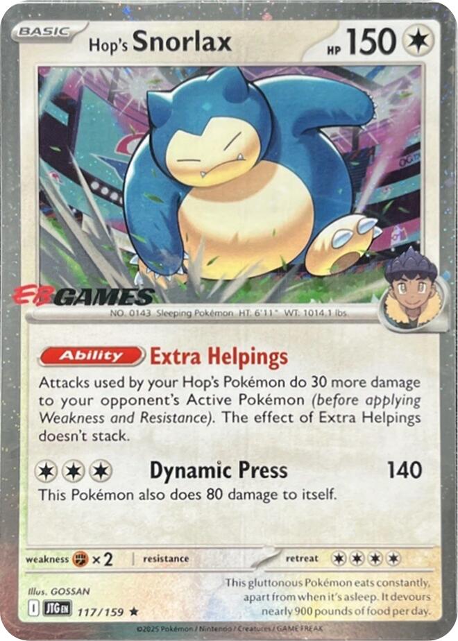 Hop's Snorlax (117/159) (EB Games) (Cosmos Holo) [Scarlet & Violet: Journey Together] | Odin's Place