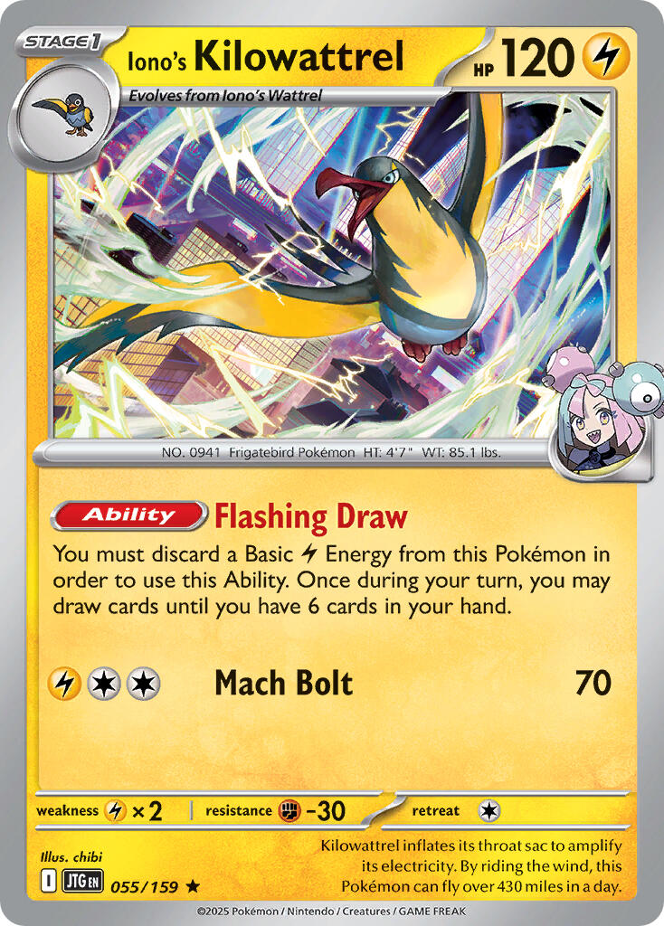 Iono's Kilowattrel (055/159) (Deck Exclusive) [Scarlet & Violet: Journey Together] | Odin's Place