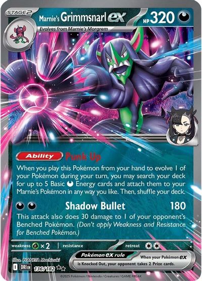Marnie's Grimmsnarl ex (136/182) [Scarlet & Violet: Destined Rivals] | Odin's Place