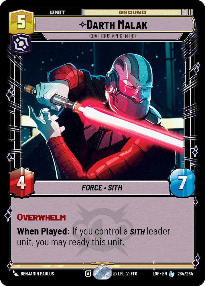 Darth Malak - Covetous Apprentice (234/264) (234/264) [Legends of the Force] | Odin's Place