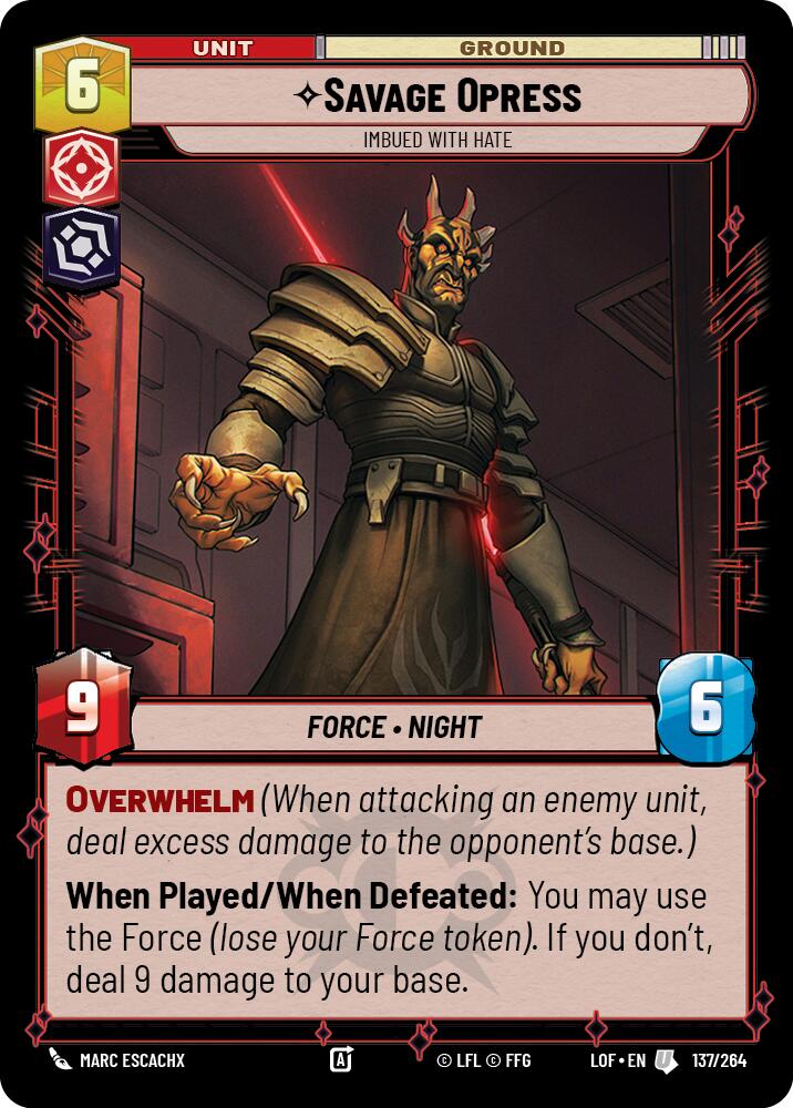 Savage Opress - Imbued With Hate (137/264) (137/264) [Legends of the Force] | Odin's Place