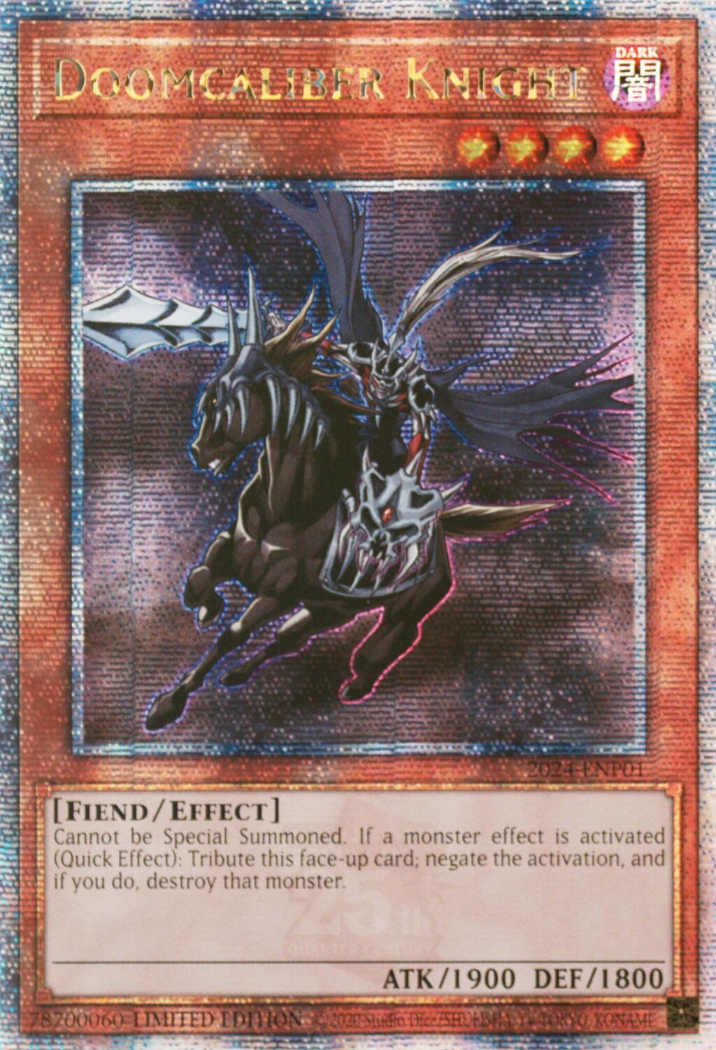 Doomcaliber Knight [2024-ENP01] Quarter Century Secret Rare | Odin's Place