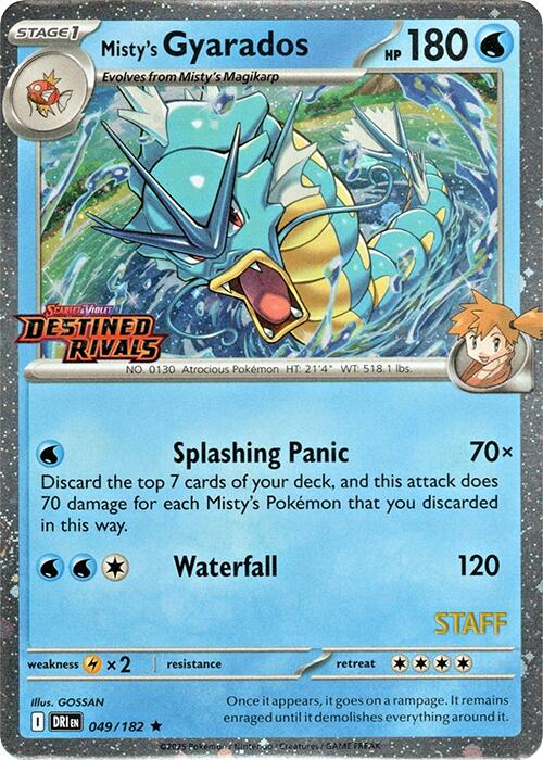 Misty's Gyarados (049/182) (Prerelease Staff) [Scarlet & Violet: Destined Rivals] | Odin's Place