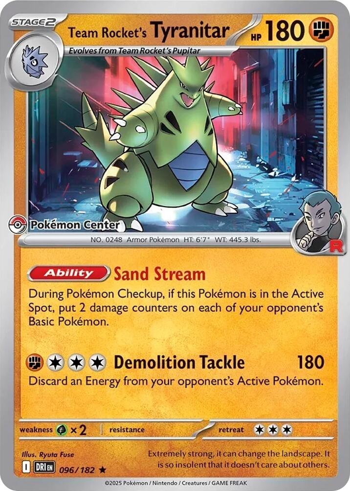 Team Rocket's Tyranitar (096/182) (Pokemon Center Exclusive) [Miscellaneous Cards] | Odin's Place