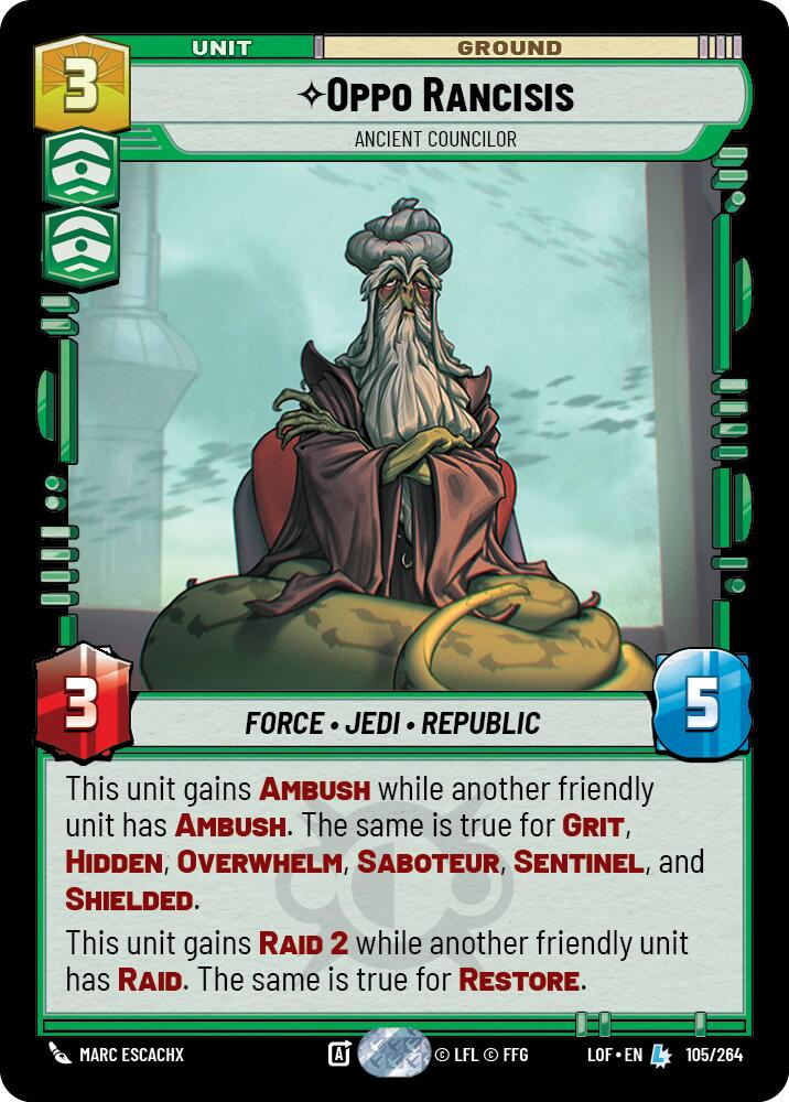 Oppo Rancisis - Ancient Councilor (105/264) (105/264) [Legends of the Force] | Odin's Place