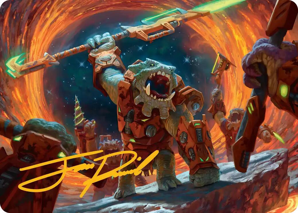 Frontline War-Rager Art Card (Gold-Stamped Signature) [Edge of Eternities Art Series] | Odin's Place