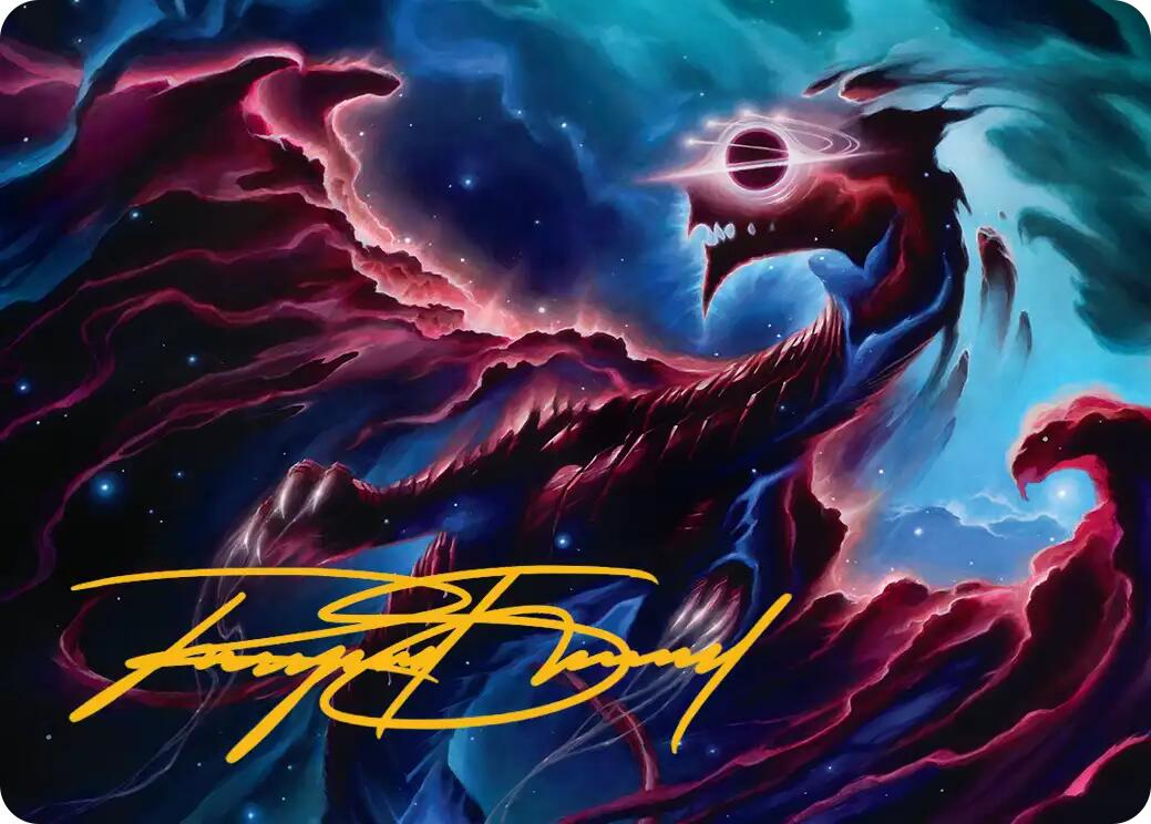 Nova Hellkite Art Card (18/54) (Gold-Stamped Signature) [Edge of Eternities Art Series] | Odin's Place