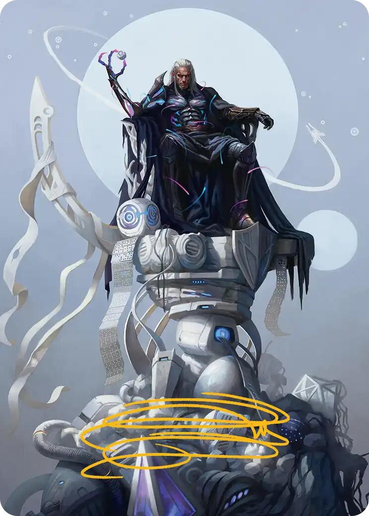 Tezzeret, Cruel Captain Art Card (35/54) (Gold-Stamped Signature) [Edge of Eternities Art Series] | Odin's Place