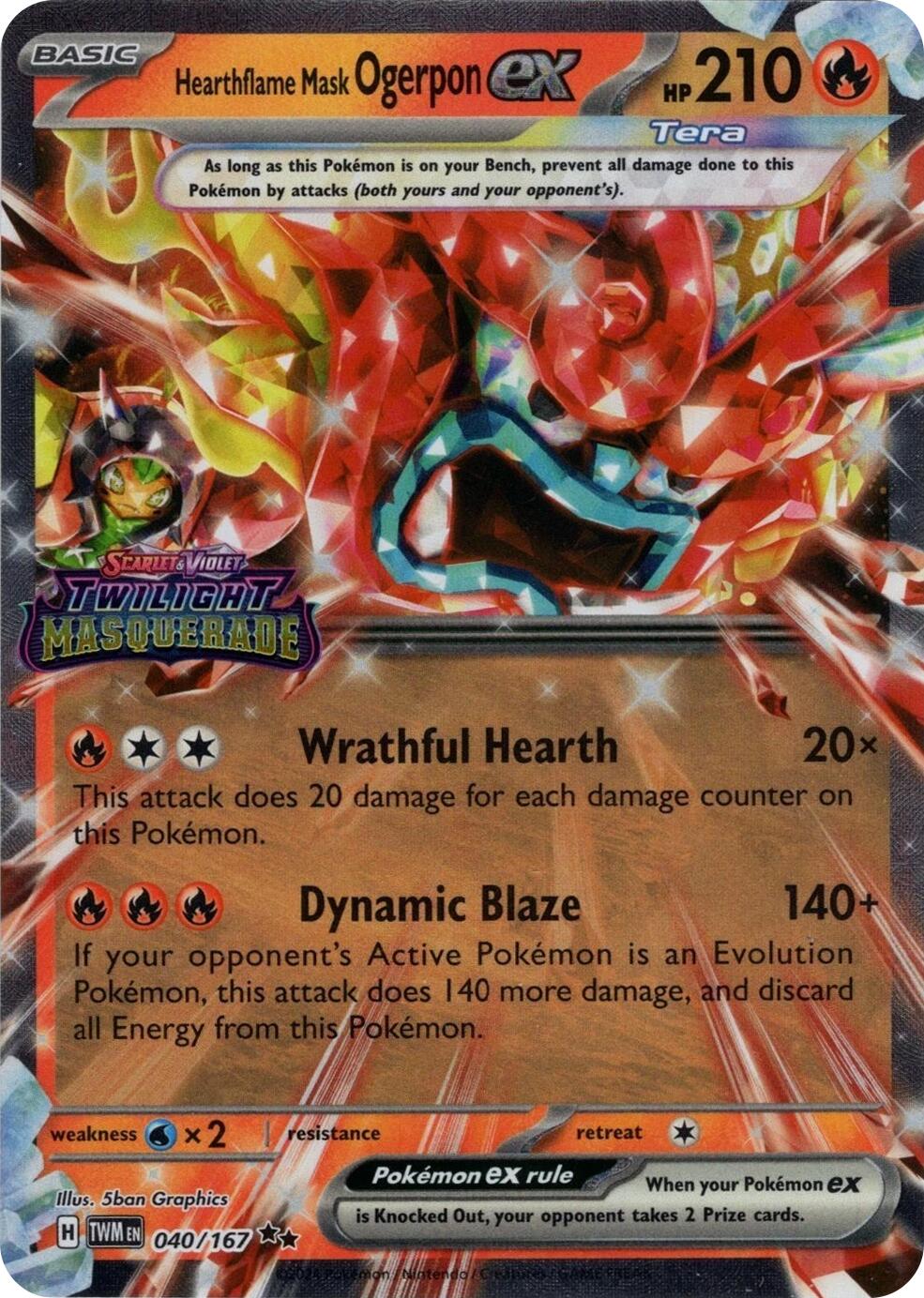 Hearthflame Mask Ogerpon ex (040/167) (Stamped) [Miscellaneous Cards] | Odin's Place