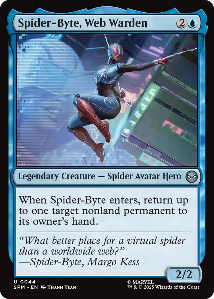 Image for Spider-Byte, Web Warden (44) (SPM) - Magic: The Gathering | Odin's Place