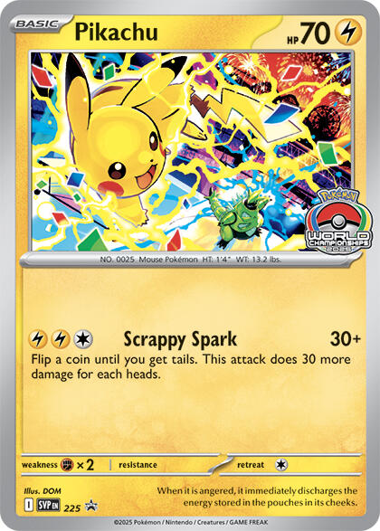 Pikachu (225) (World Championship 2025) [Scarlet & Violet: Black Star Promos] | Odin's Place