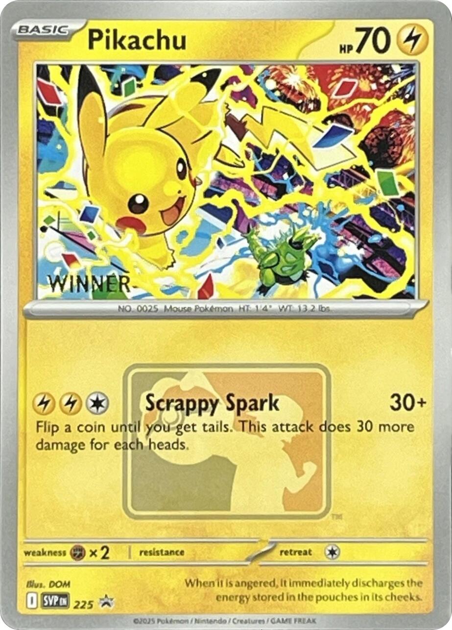 Pikachu (225) (World Championship 2025) [Winner] [Scarlet & Violet: Black Star Promos] | Odin's Place