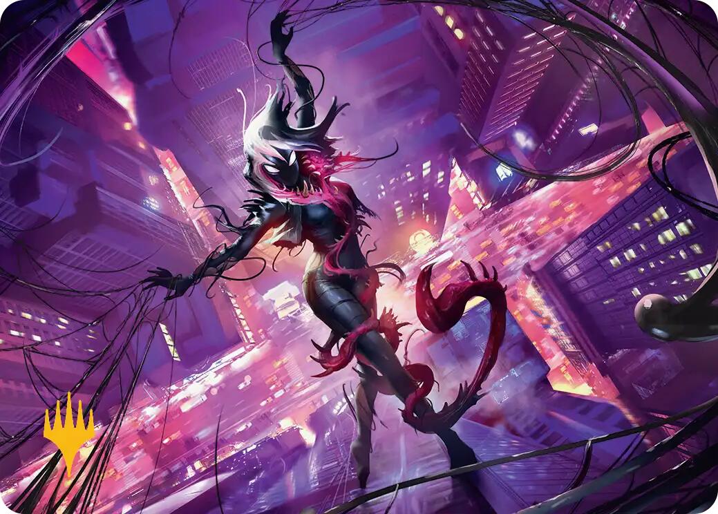 Gwenom, Remorseless Art Card (Gold-Stamped Planeswalker Symbol) [Marvel's Spider-Man Art Series] | Odin's Place