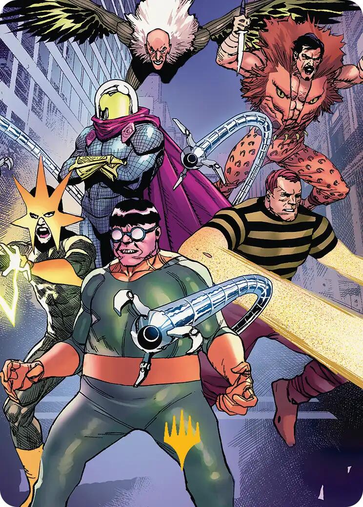 Behold the Sinister Six! Art Card (45/54) (Gold-Stamped Planeswalker Symbol) [Marvel's Spider-Man Art Series] | Odin's Place