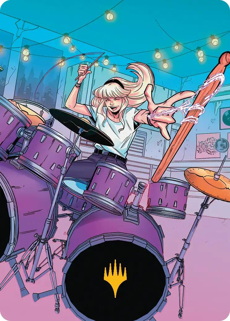 Gwen Stacy Art Card (Gold-Stamped Planeswalker Symbol) (34/54) [Marvel's Spider-Man Art Series] | Odin's Place
