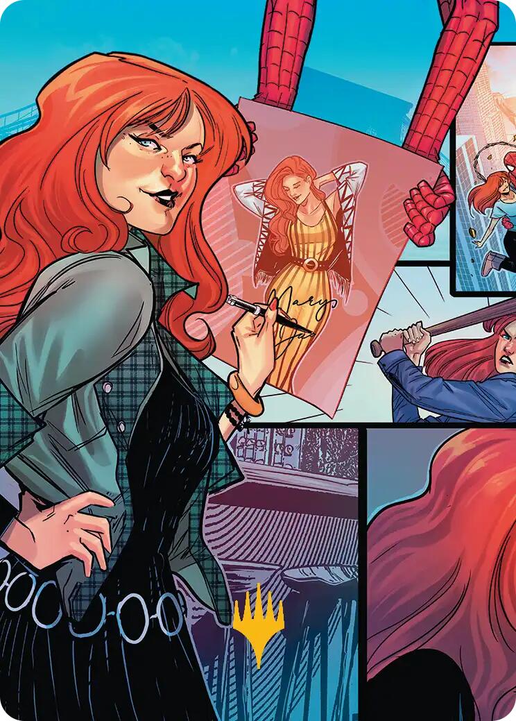Mary Jane Watson Art Card (Gold-Stamped Planeswalker Symbol) [Marvel's Spider-Man Art Series] | Odin's Place