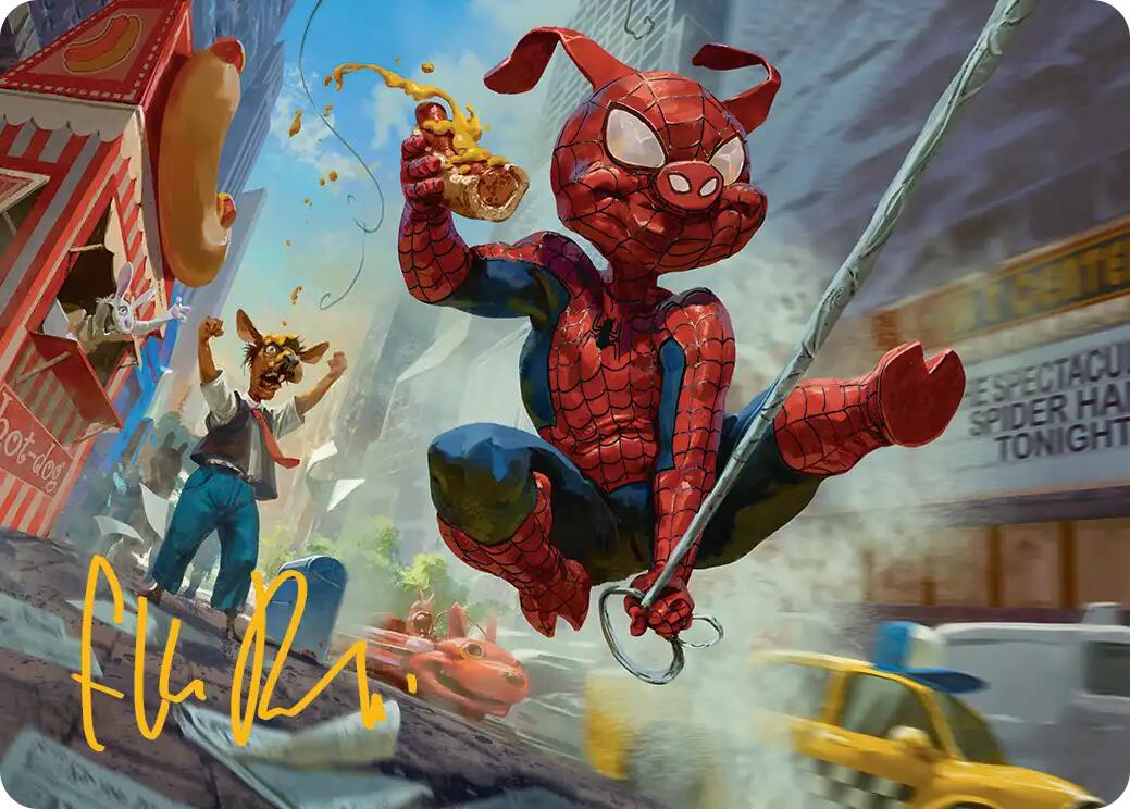 Spider-Ham, Peter Porker Art Card (Gold-Stamped Signature) [Marvel's Spider-Man Art Series] | Odin's Place