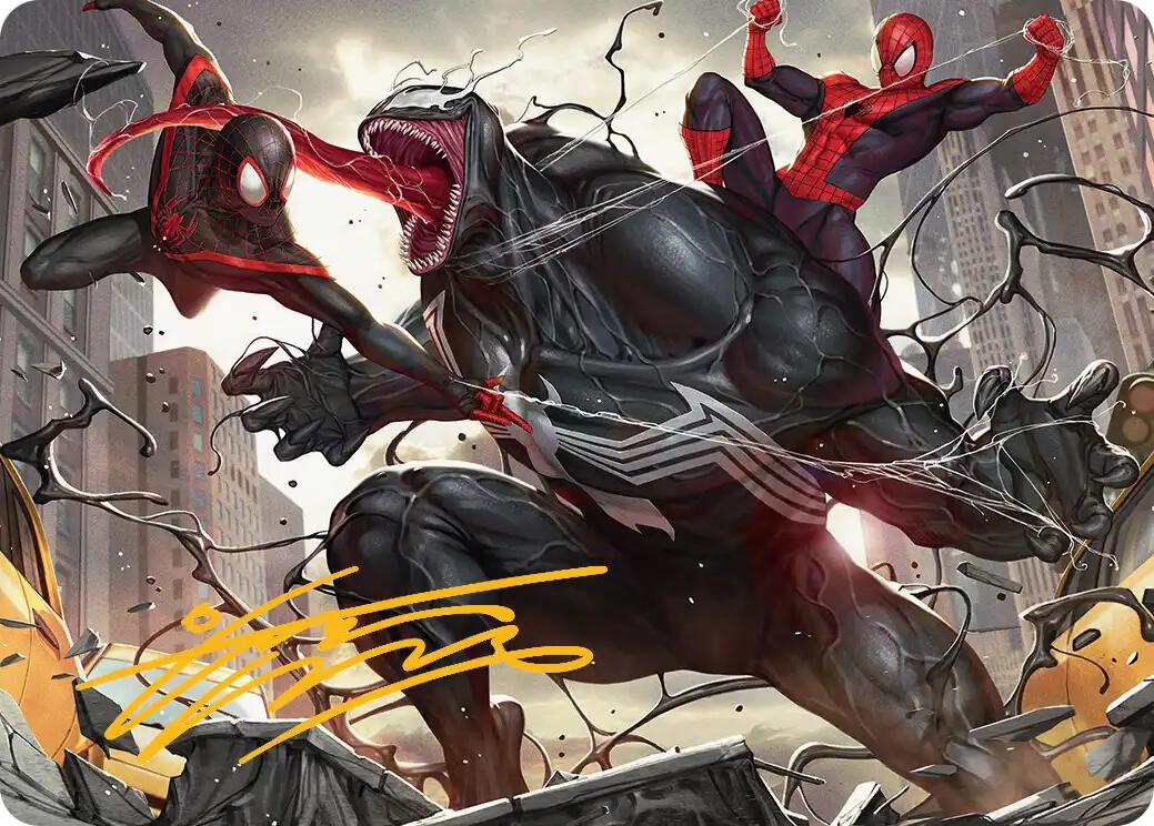 Terrific Team-Up Art Card (Gold-Stamped Signature) [Marvel's Spider-Man Art Series] | Odin's Place