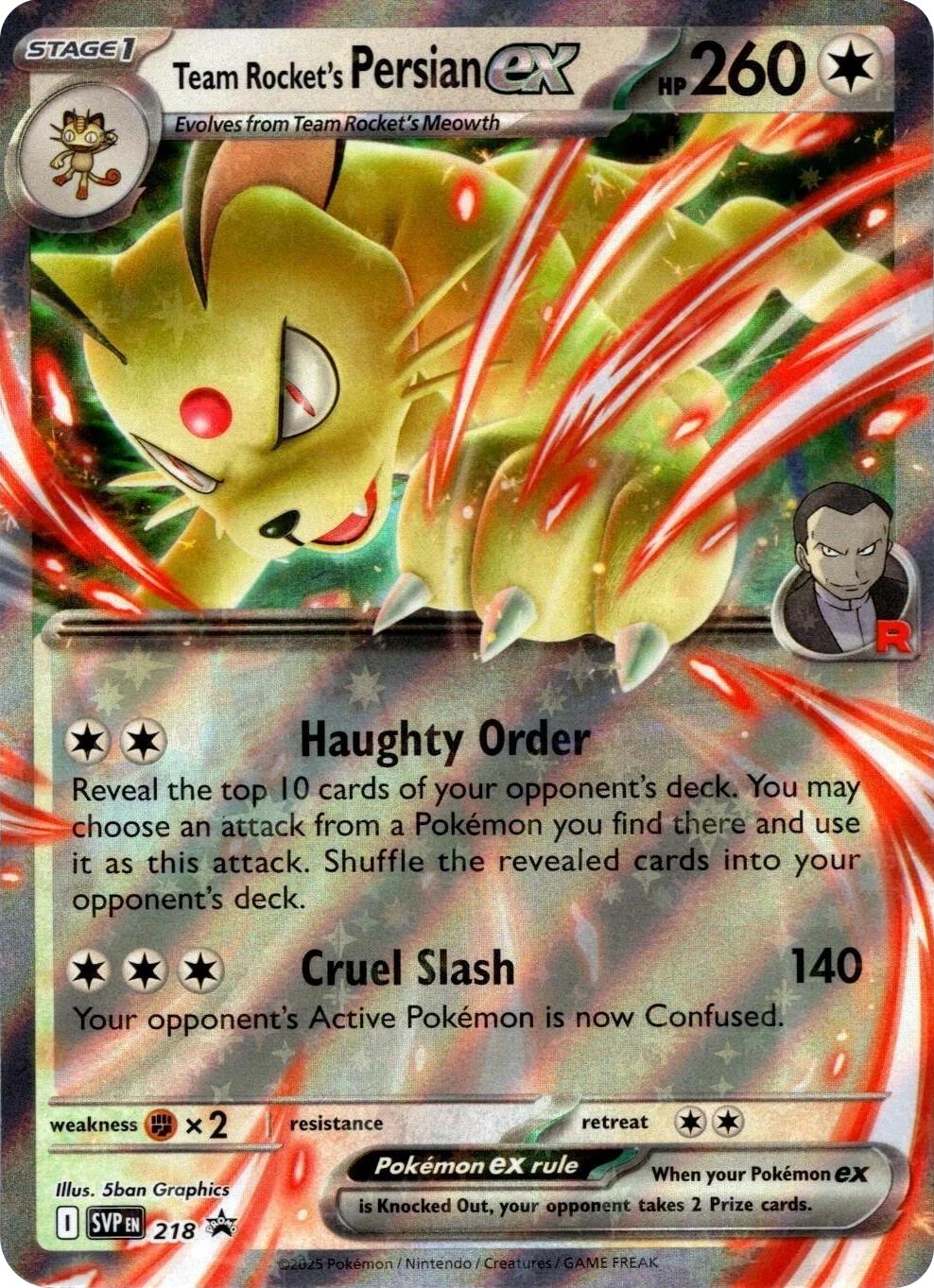 Team Rocket's Persian ex (218) [Scarlet & Violet: Black Star Promos] | Odin's Place