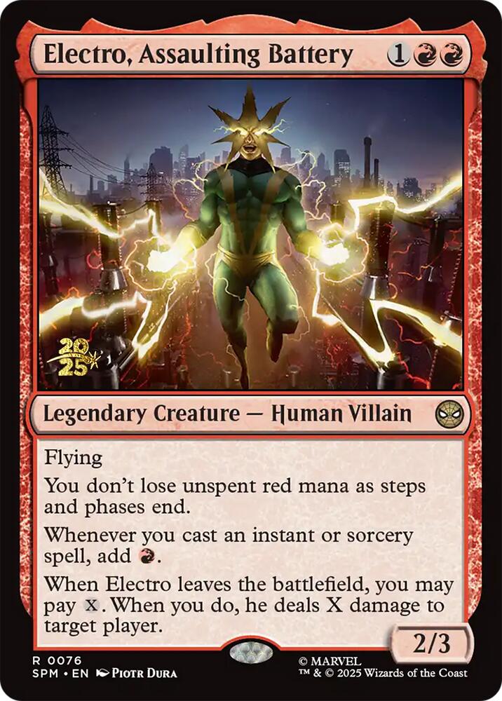 Electro, Assaulting Battery [Marvel's Spider-Man Prerelease Promos] | Odin's Place