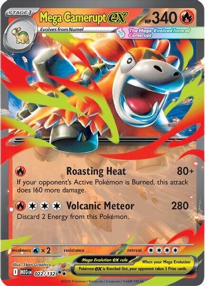 Mega Camerupt ex (022/132) [Mega Evolutions: Base Set] | Odin's Place