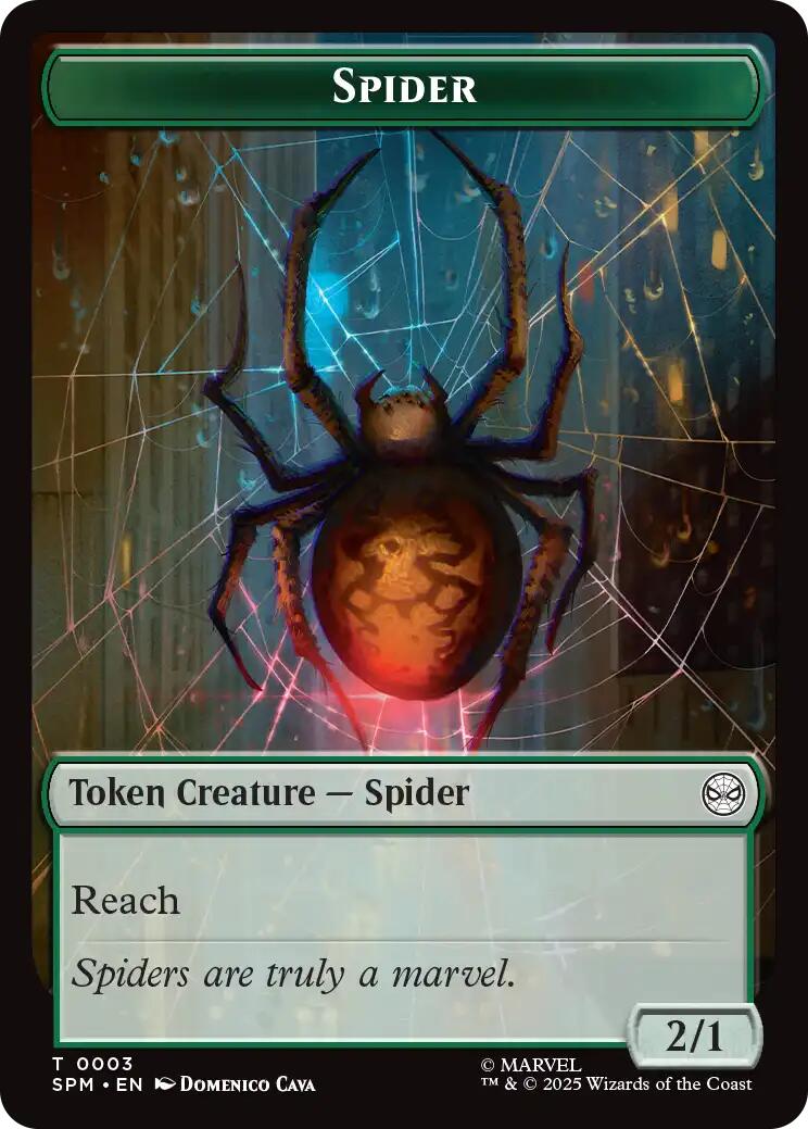Spider // Treasure Double-Sided Token [Marvel's Spider-Man Tokens] | Odin's Place