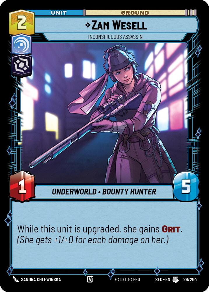 Zam Wesell (29/264) - Inconspicuous Assassin (29/264) [Secrets of Power] | Odin's Place