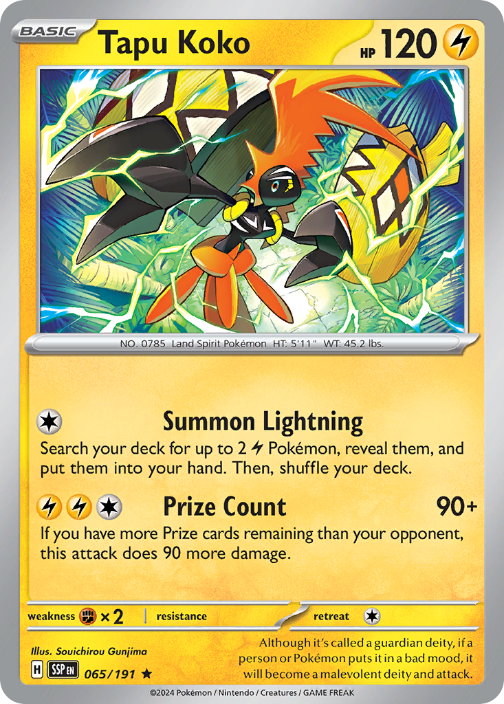 Tapu Koko (065/191) (Deck Exclusives) [Scarlet & Violet: Surging Sparks] | Odin's Place