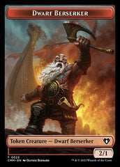 Human Soldier // Dwarf Berserker Double-Sided Token [Commander Masters Tokens] | Odin's Place