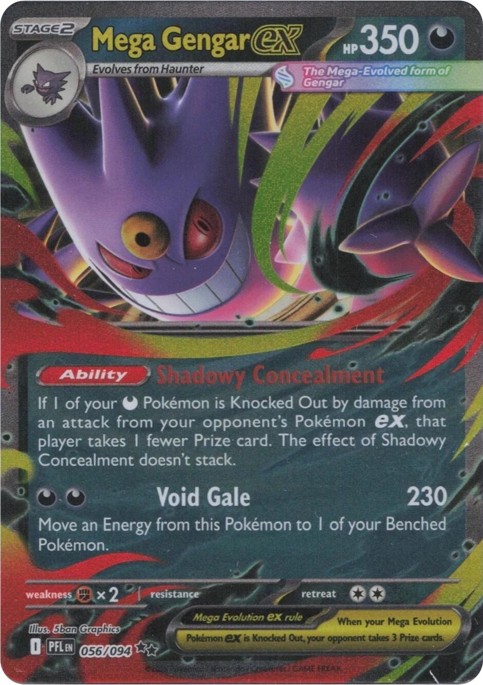 Mega Gengar ex (056/094) [Mega Evolution: Phantasmal Flames] | Odin's Place