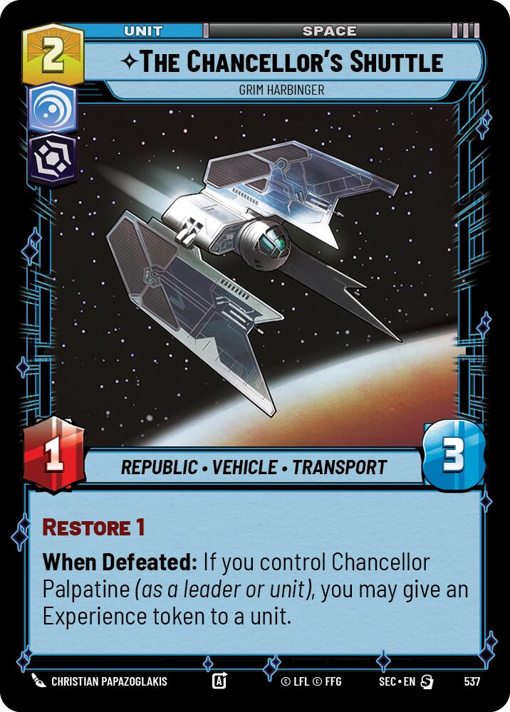 The Chancellor's Shuttle - Grim Harbinger (Foil) (537) (537) [Secrets of Power] | Odin's Place