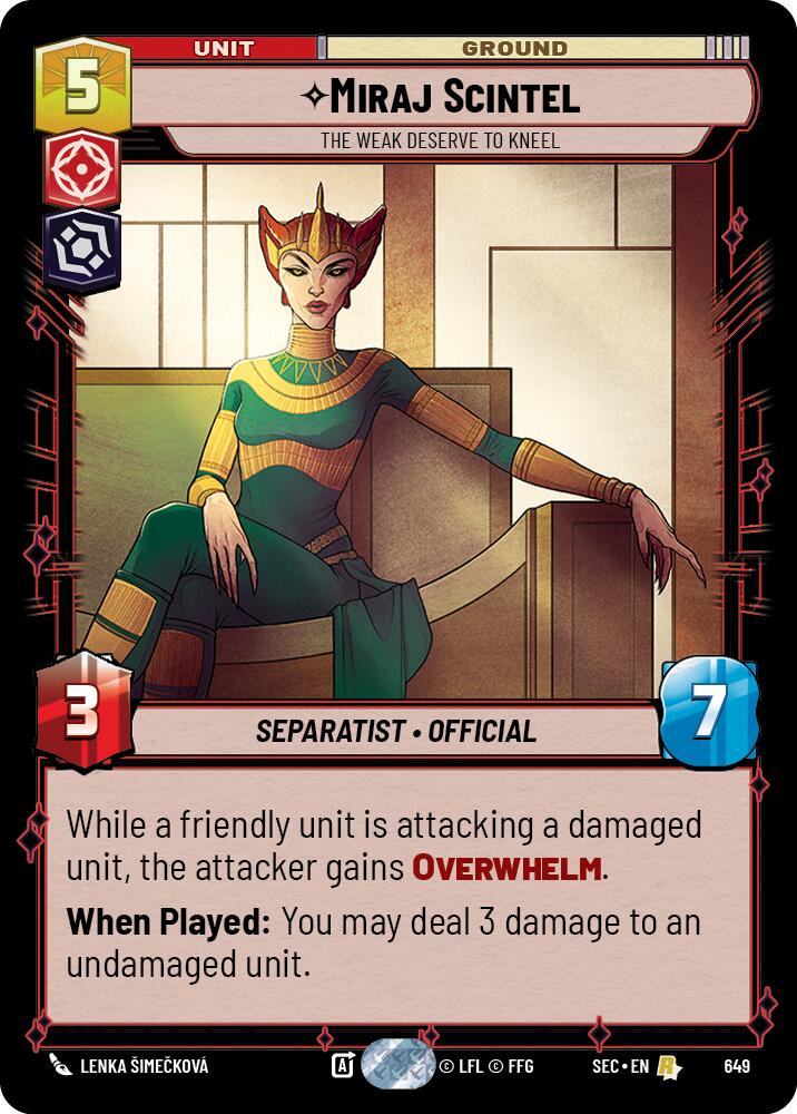 Miraj Scintel - The Weak Deserve to Kneel (Foil) (649) (649) [Secrets of Power] | Odin's Place