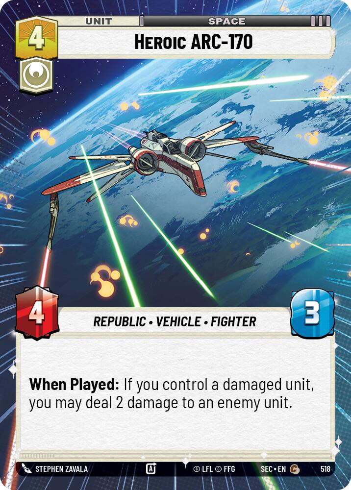 Heroic ARC-170 - 170 (518) (Hyperspace) (518) (518) [Secrets of Power] | Odin's Place