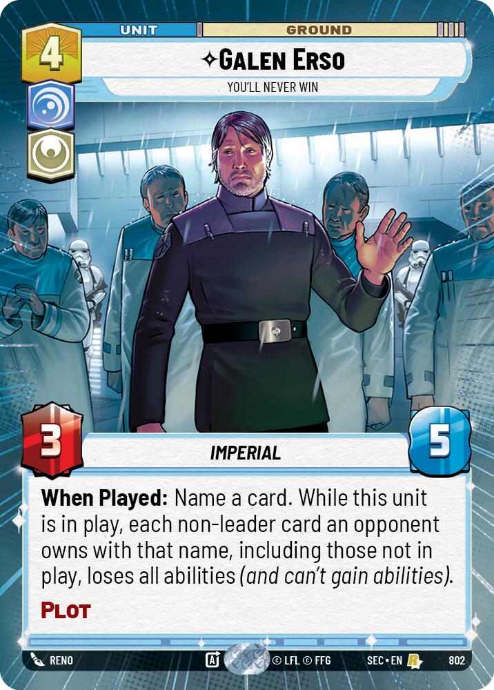 Galen Erso - You'll Never Win (Hyperspace Foil) (802) (802) [Secrets of Power] | Odin's Place