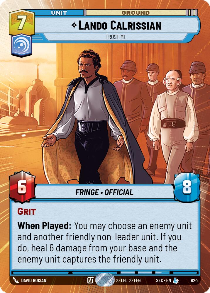 Lando Calrissian - Trust Me (Hyperspace Foil) (824) (824) [Secrets of Power] | Odin's Place