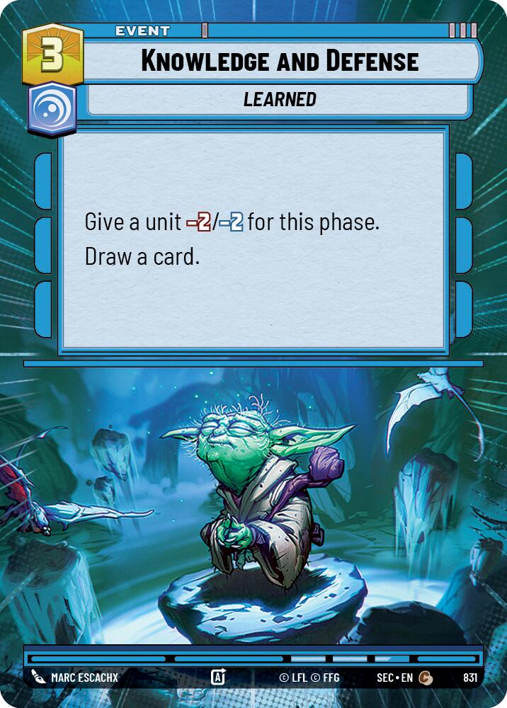 Knowledge and Defense (831) (Hyperspace Foil) (831) [Secrets of Power] | Odin's Place