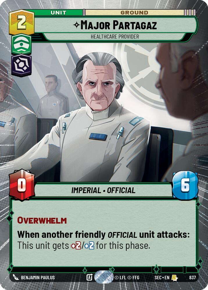 Major Partagaz - Healthcare Provider (Hyperspace Foil) (837) (837) [Secrets of Power] | Odin's Place