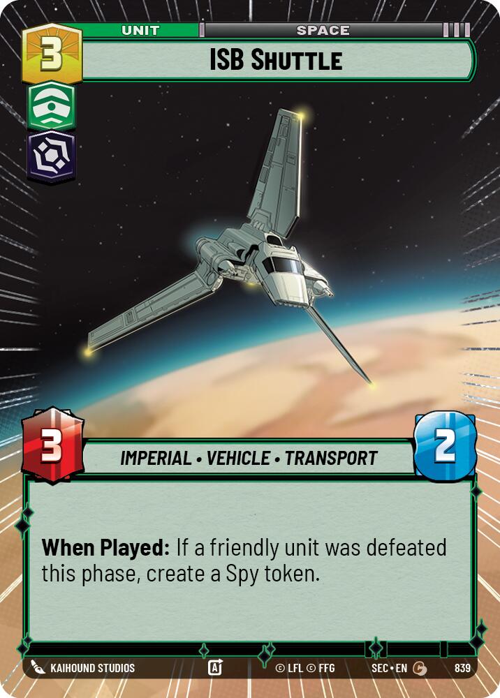 ISB Shuttle (839) (Hyperspace Foil) (839) [Secrets of Power] | Odin's Place