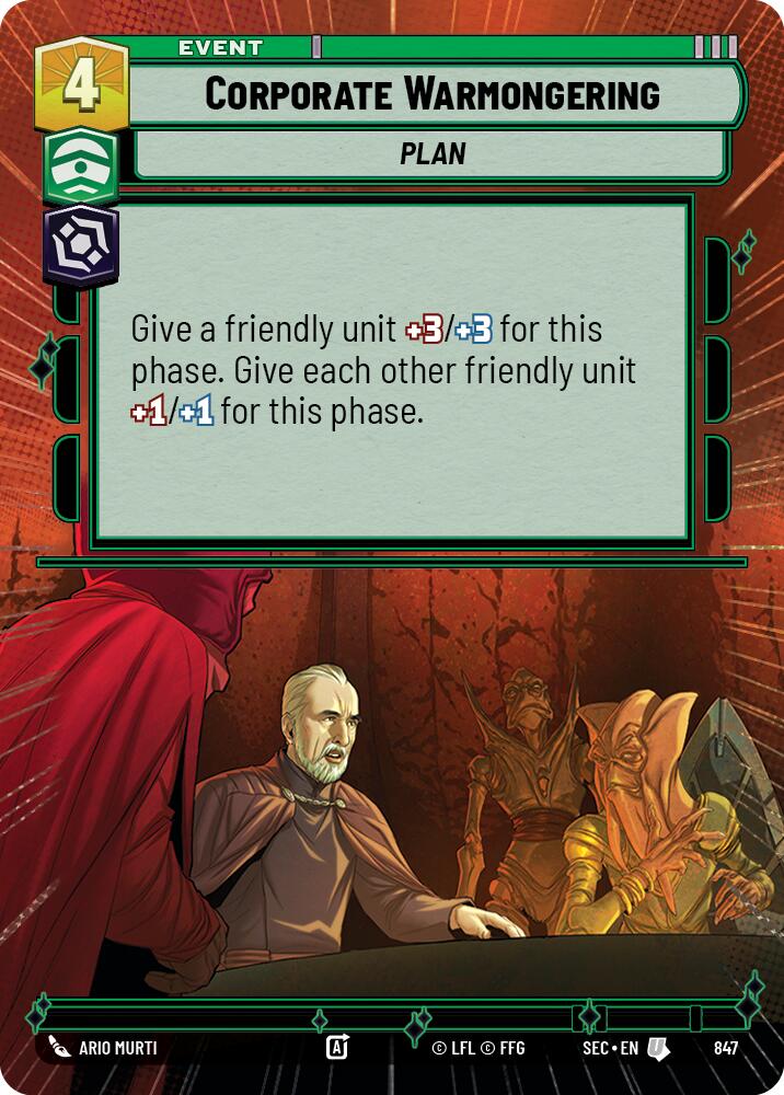 Corporate Warmongering (847) (Hyperspace Foil) (847) [Secrets of Power] | Odin's Place