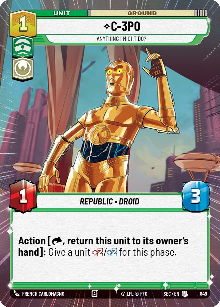 C-3PO - Anything I Might Do? (Hyperspace Foil) (849) (849) [Secrets of Power] | Odin's Place