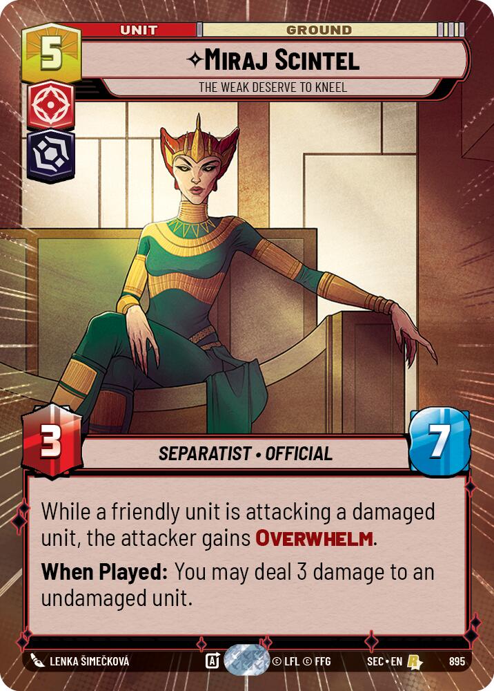 Miraj Scintel - The Weak Deserve to Kneel (Hyperspace Foil) (895) (895) [Secrets of Power] | Odin's Place