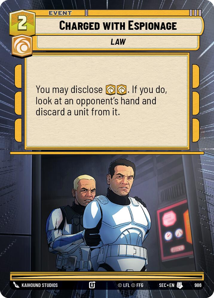 Charged with Espionage (986) (Hyperspace Foil) (986) [Secrets of Power] | Odin's Place
