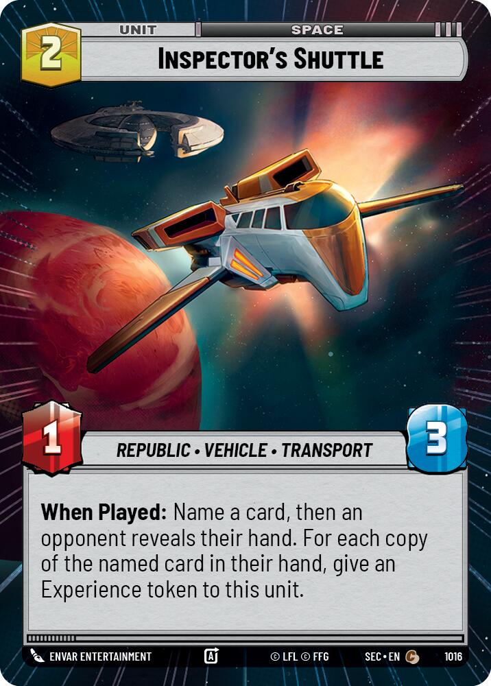 Inspector's Shuttle (1016) (Hyperspace Foil) (1016) [Secrets of Power] | Odin's Place
