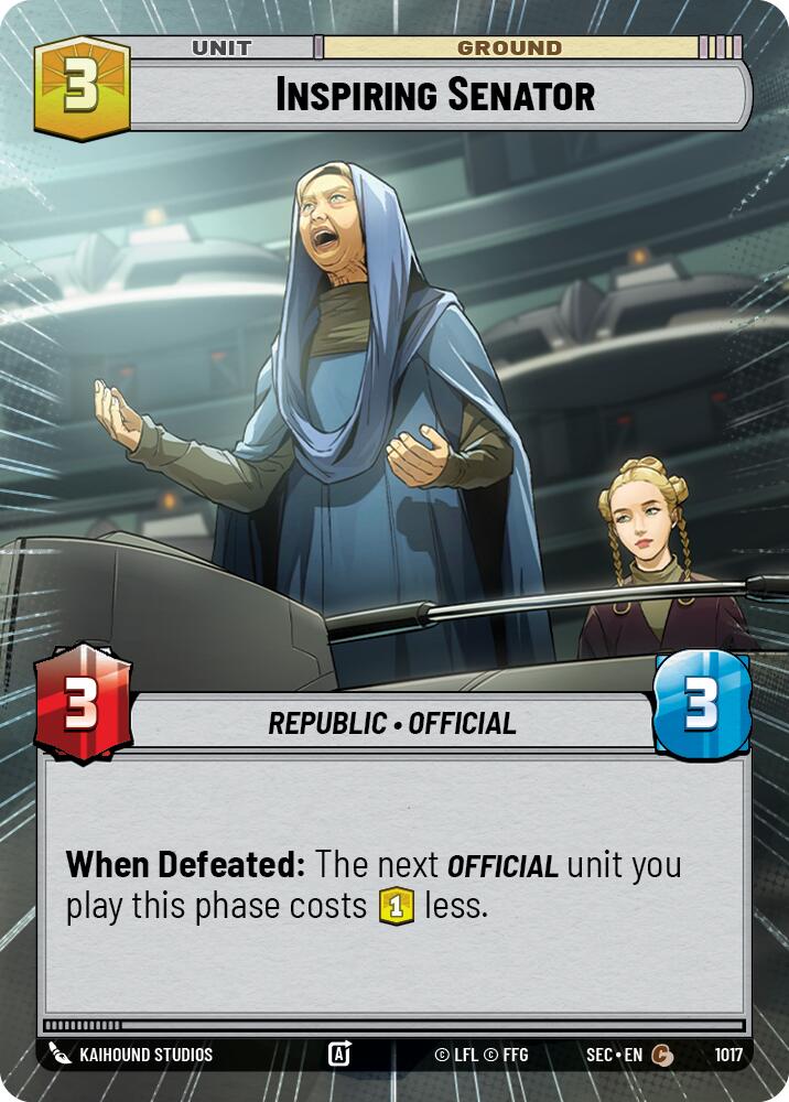 Inspiring Senator (1017) (Hyperspace Foil) (1017) [Secrets of Power] | Odin's Place